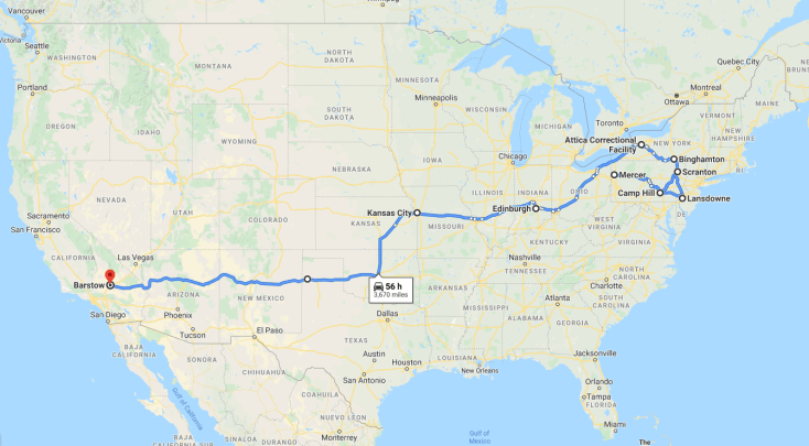 Scranton Pennsylvania to Barstow CA - Google Maps