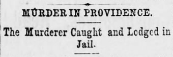 Pittston Gazette column of November 28, 1872 reprinting the Murder in Providence story
